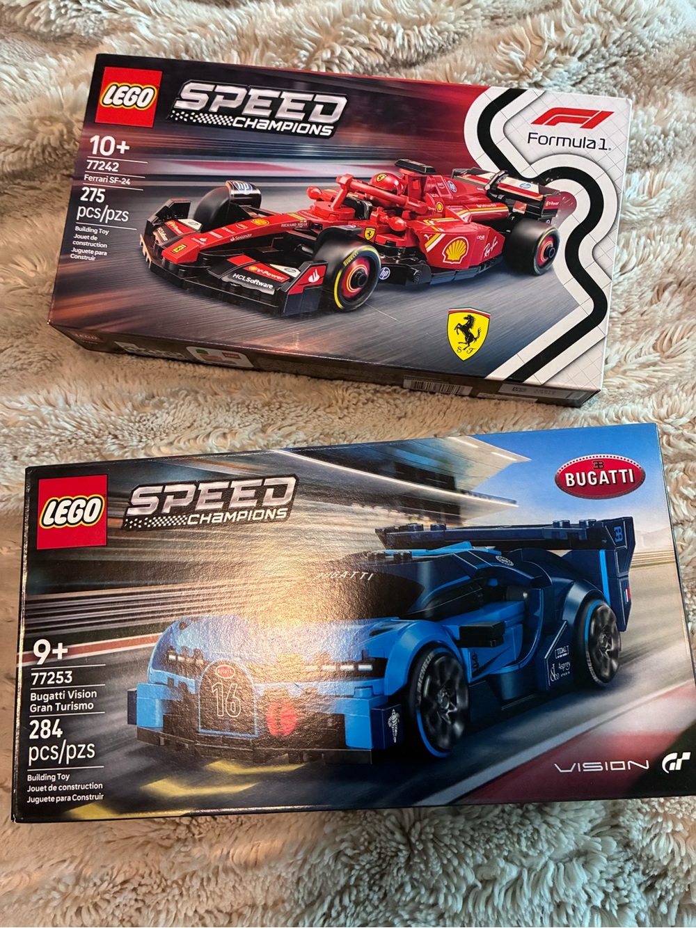 LEGO Speed Champions Ferrari & Bugatti Racing Car Building Kits - Red & Blue